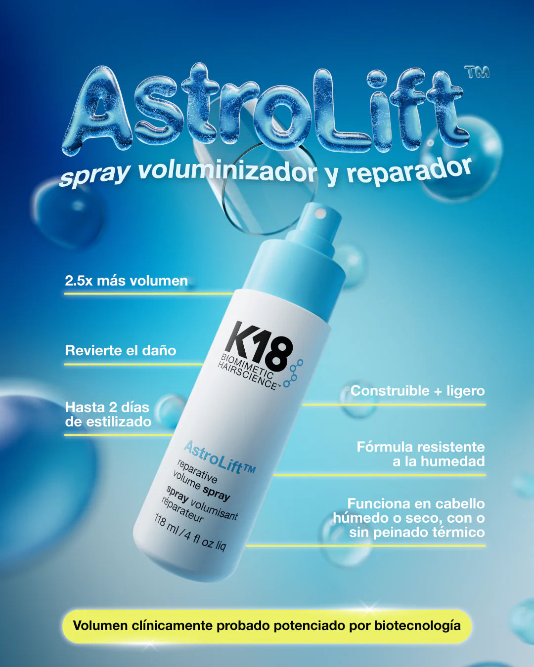 mini AstroLift™ Spray voluminizador y reparador